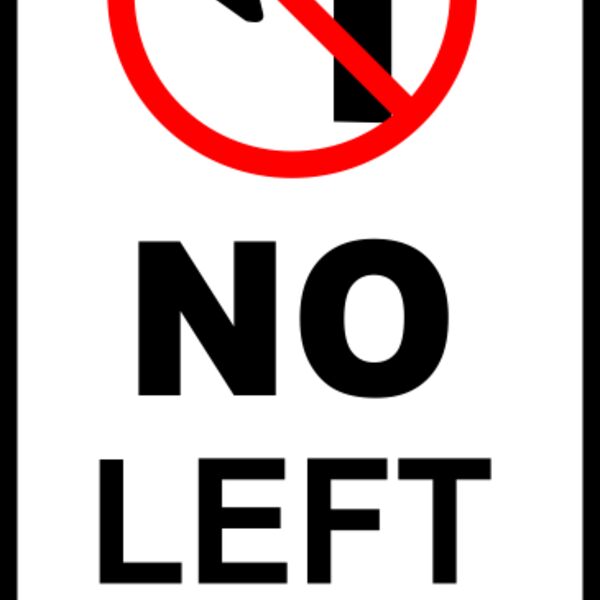 Leomarc sign no left turn Thumbnail