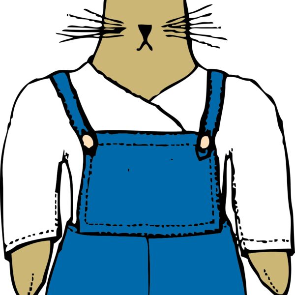 johnny automatic bunny in overalls front view Thumbnail