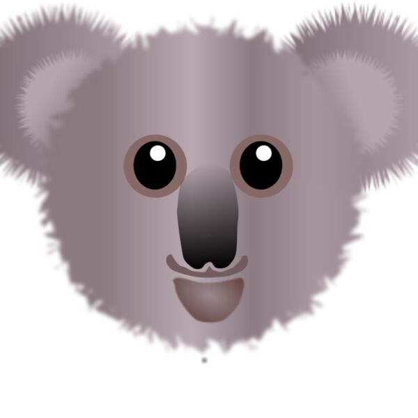 Koala 001 Face Cartoon Grey Thumbnail