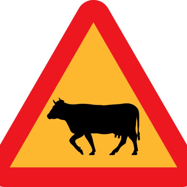 ryanlerch Warning Cows Roadsign Thumbnail
