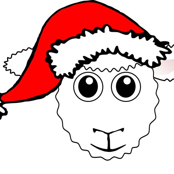 Sheep 01 Face Cartoon with Santa hat Thumbnail