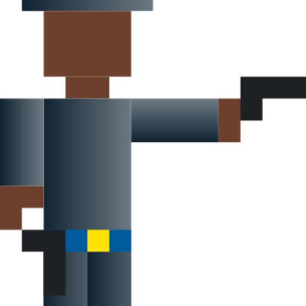 Cowboy Shooting Gun Wild West Vector Pixel Art Thumbnail