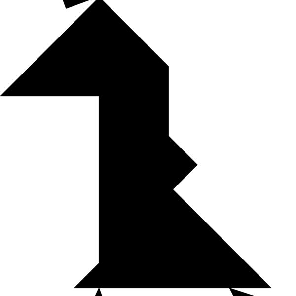 Tangram shape people 16 black Thumbnail