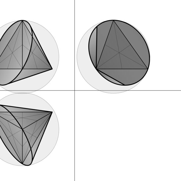 Kegel 3 umhuellt Tetraeder Parallelprojektion Thumbnail