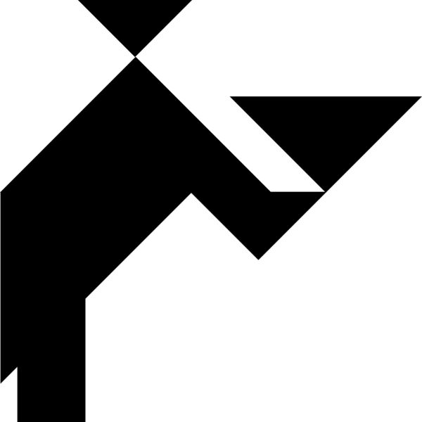 Tangram shape people 05 black Thumbnail