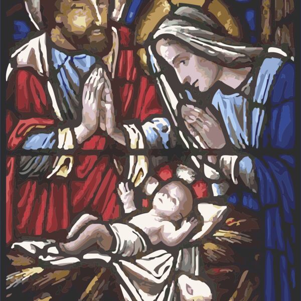 stained glass holy family Thumbnail