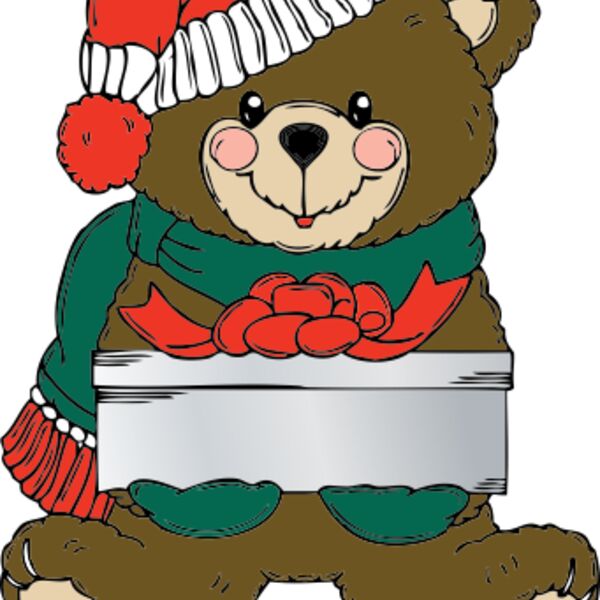 johnny automatic Christmas Bear wih present Thumbnail