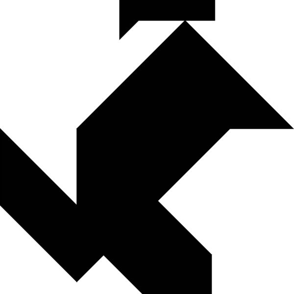 Tangram shape people 04 black Thumbnail