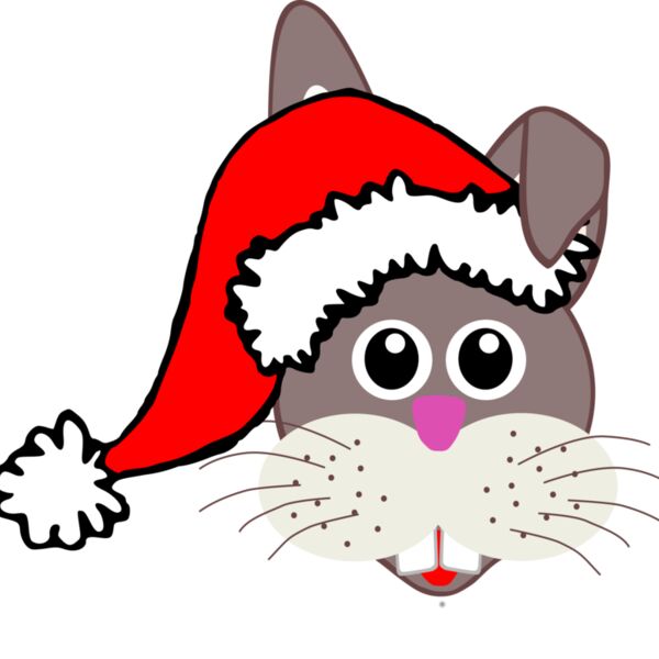 Rabbit 001 Face Cartoon with Santa hat Thumbnail