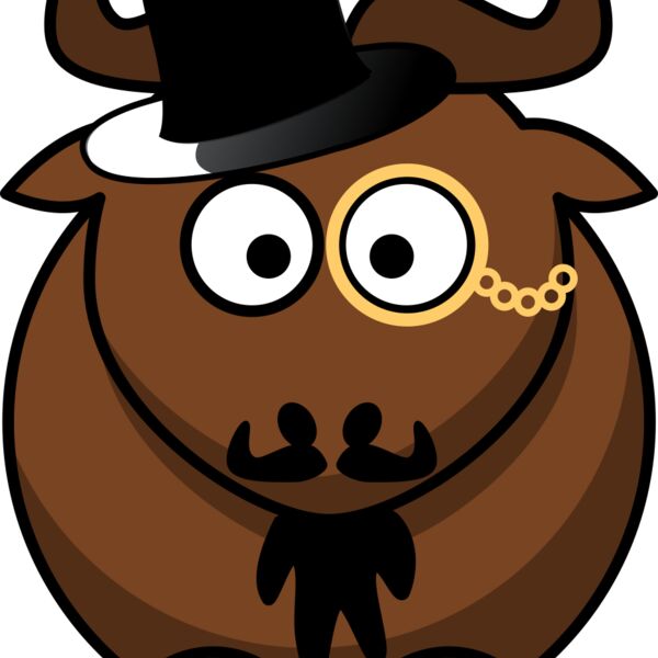 Cartoon gnu top hat mustache Thumbnail