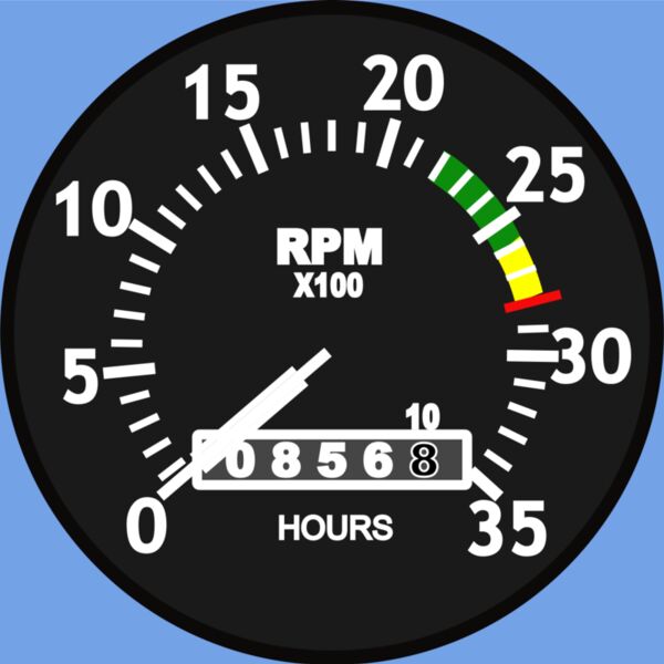 Startright Cessna Type Aircraft Tachometer Thumbnail