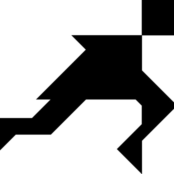 Tangram shape people 06 black Thumbnail